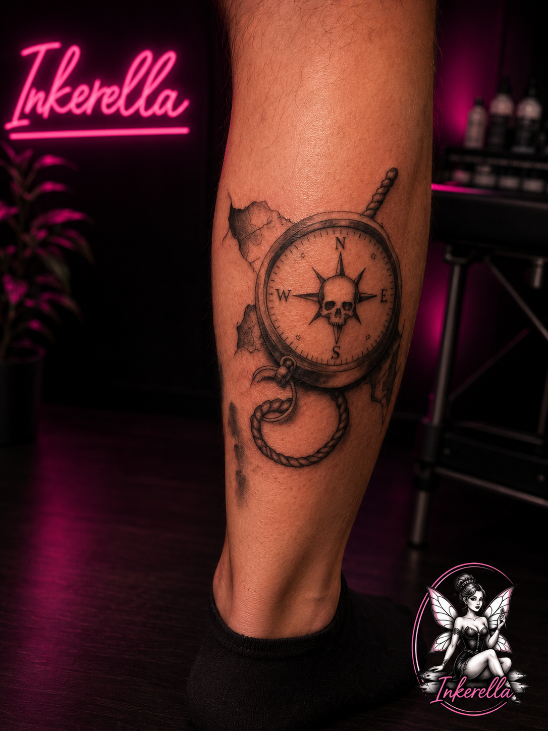 Black and Grey Skull als Tattoo-Motiv